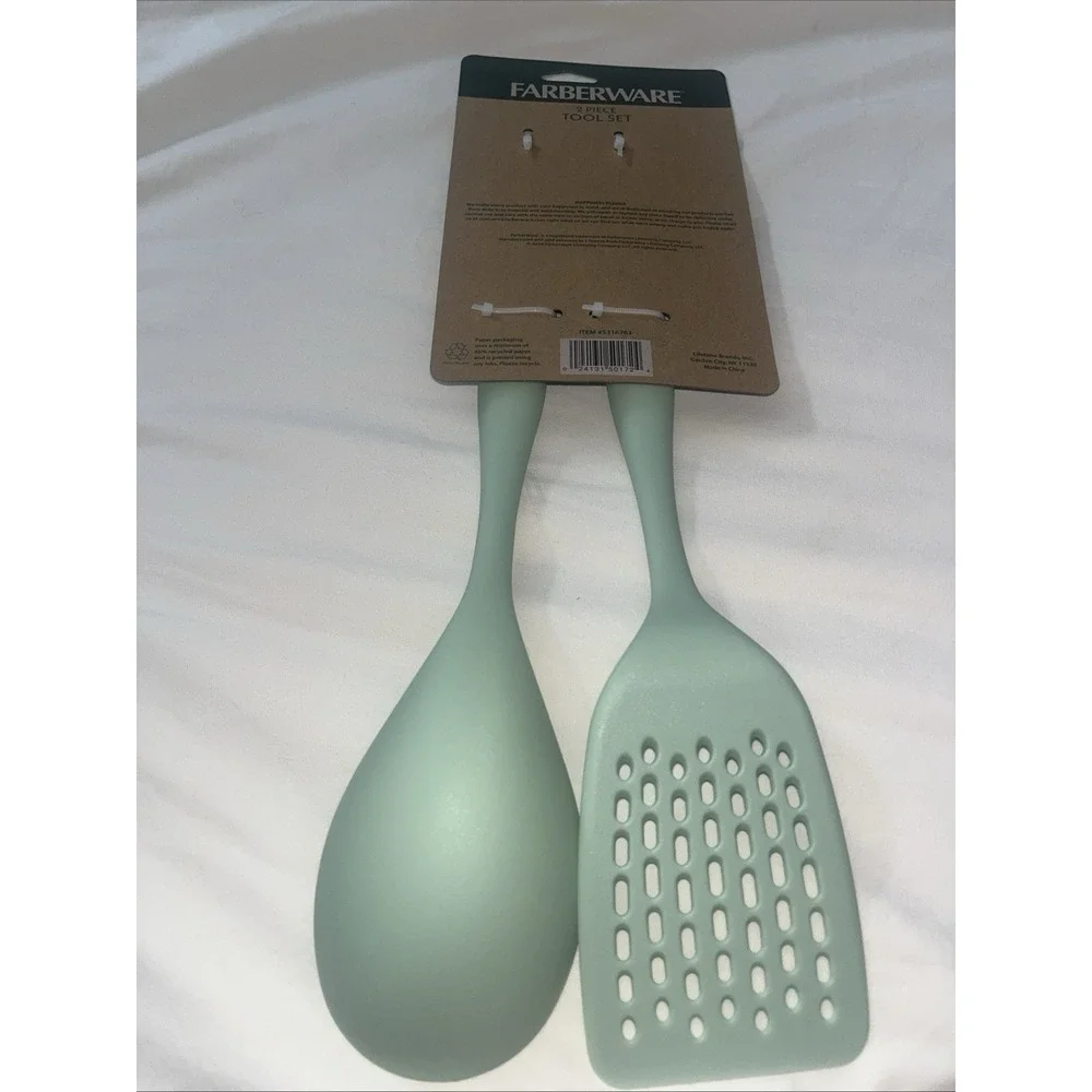 Brand New Farberware Cooking Utensils Nylon Slotted‎ Turner & Basting Spoon Set